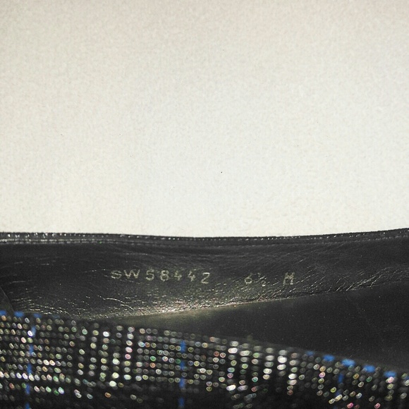 Stuart Weitzman Plaid Textured Pointed Toe Flats - Picture 8 of 9